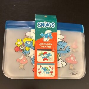The Smurfs 2-Pack Reusable Snack Bags — Blue Accent Design